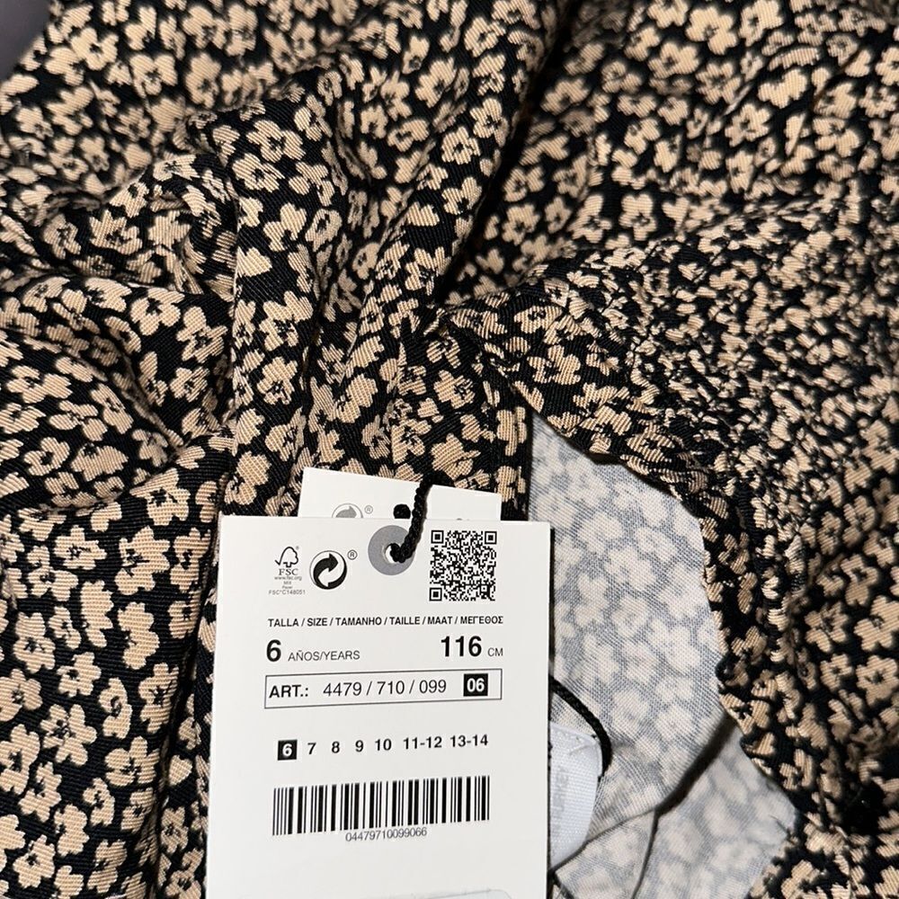 ZARA Kids | Camel | PLEATED FLORAL DRESS - Picture 8 of 8